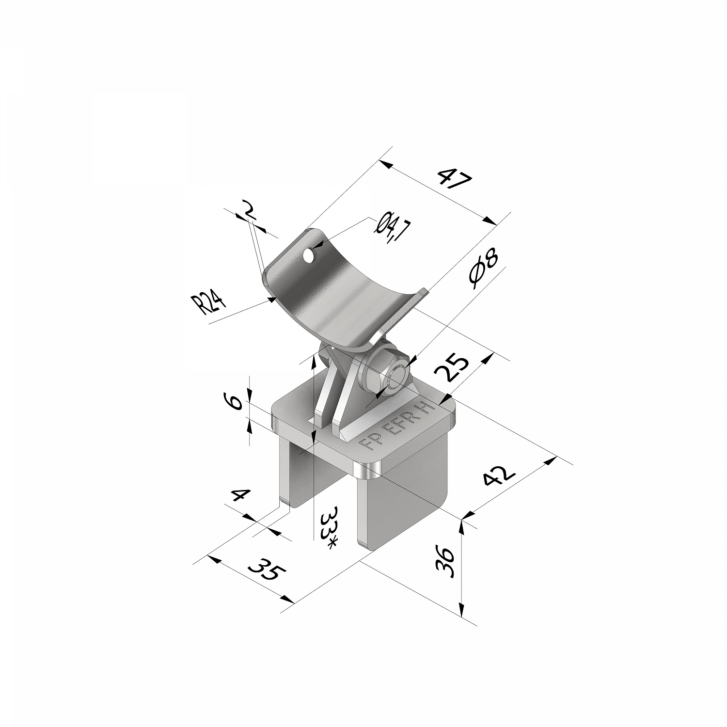 Опора перильная шарнирная FP EFR H